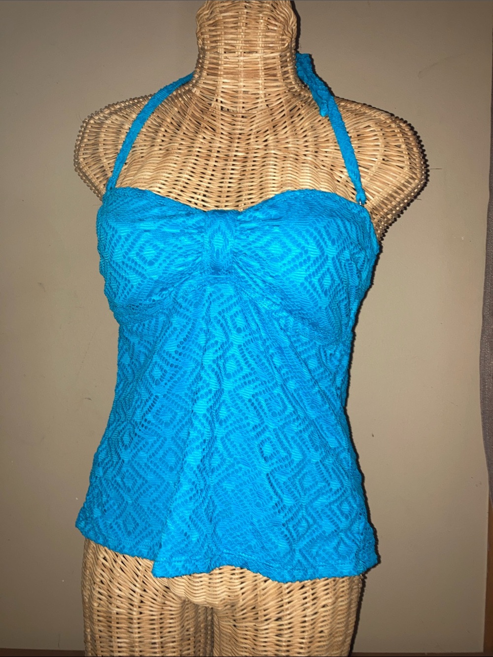 Turquoise Lace Swim Top M